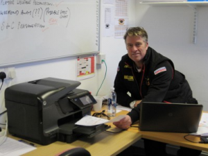 Academy chief John Bastian with new printer, provided by BullBuilder.