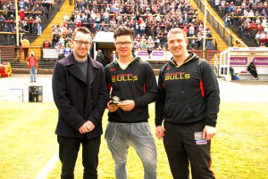 BullBuilder member Dominic Barker with James Bentley and Matt Diskin