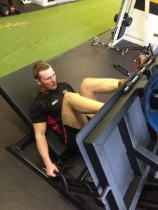 James Pickering's re-hab is accelerated by the new leg press